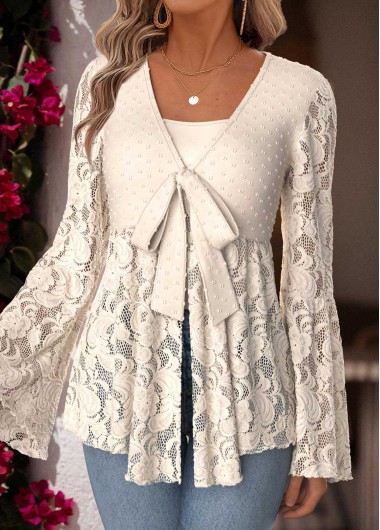 Peplum Beige Long Sleeve V Neck Cardigan