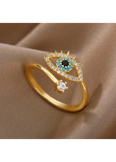 Golden Eye Design Alloy Rhinestone Ring