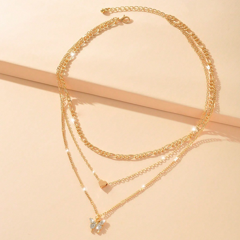 Golden Color Butterfly Metal Detail Necklace