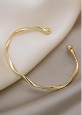Open Cuff Twisted Golden Alloy Bangle