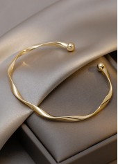 Open Cuff Twisted Golden Alloy Bangle