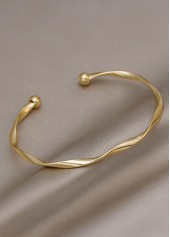 Open Cuff Twisted Golden Alloy Bangle