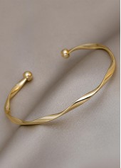 Open Cuff Twisted Golden Alloy Bangle