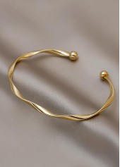 Open Cuff Twisted Golden Alloy Bangle