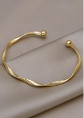 Open Cuff Twisted Golden Alloy Bangle