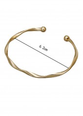 Open Cuff Twisted Golden Alloy Bangle