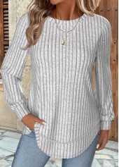 Tummy Coverage Light Grey Marl Long Sleeve Sweatshirt