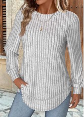 Tummy Coverage Light Grey Marl Long Sleeve Sweatshirt