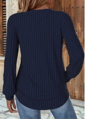 Navy Long Sleeve Round Neck Sweatshirt