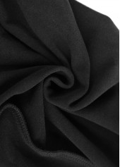 Black Elastic Waist High Waisted Ankle Length Leggings