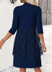 Tummy Coverage Navy Long Sleeve Dress and Cardigan