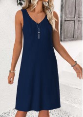 Tummy Coverage Navy Long Sleeve Dress and Cardigan