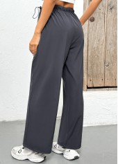 Pocket Dark Grey Jogger Elastic Waist High Waisted Pants