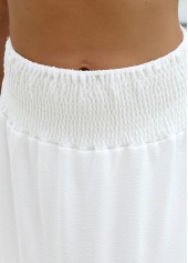 Smocking White Maxi Cover Up Skirt