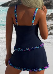 Mid Waisted Ditsy Floral Print Tummy Coverage Tankini Set