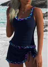 Mid Waisted Ditsy Floral Print Tummy Coverage Tankini Set