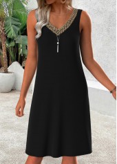 Tummy Coverage Black 3/4 Sleeve Dress and Cardigan