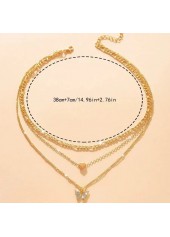 Golden Color Butterfly Metal Detail Necklace