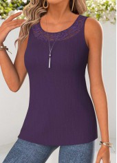 Tummy Coverage Purple 3/4 Sleeve Cardigan and Tank Top