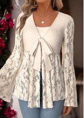 Peplum Beige Long Sleeve V Neck Cardigan