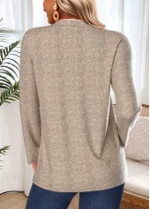 Tummy Coverage Gray Brown Long Sleeve T Shirt