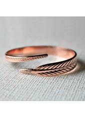 Rose Gold Leaf Design Copper Bangle