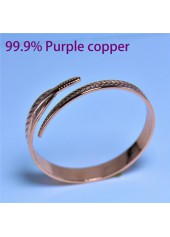 Rose Gold Leaf Design Copper Bangle