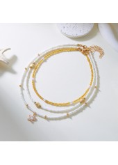 White Alloy Starfish Shell Necklace Set