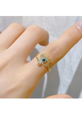 Golden Eye Design Alloy Rhinestone Ring