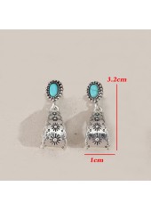 Silver Color Alloy Detail Geometric Earrings