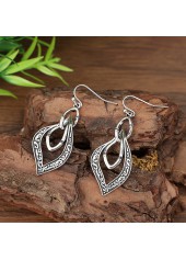 Silver Color geometric Alloy Detail Earrings