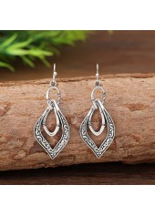 Silver Color geometric Alloy Detail Earrings