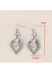 Silver Color geometric Alloy Detail Earrings