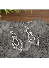 Silver Color geometric Alloy Detail Earrings