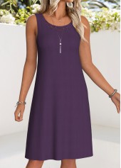 Tummy Coverage Dark Reddish Purple Dress and Cardigan