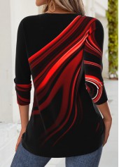 Ombre Tummy Coverage Black Long Sleeve T Shirt