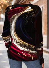 Ombre Tummy Coverage Multi Color Long Sleeve T Shirt