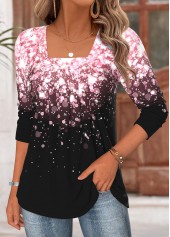 Ombre Tummy Coverage Light Pink Long Sleeve T Shirt