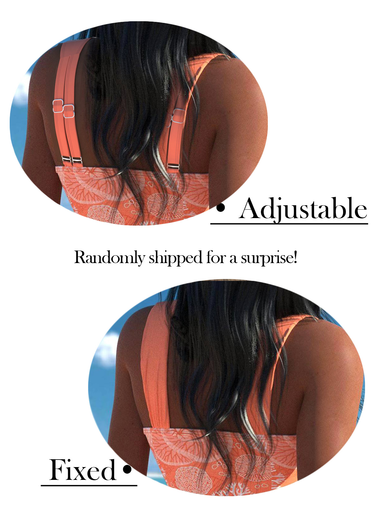 Marine Life Print Surplice Orange Swimdress and Shorts