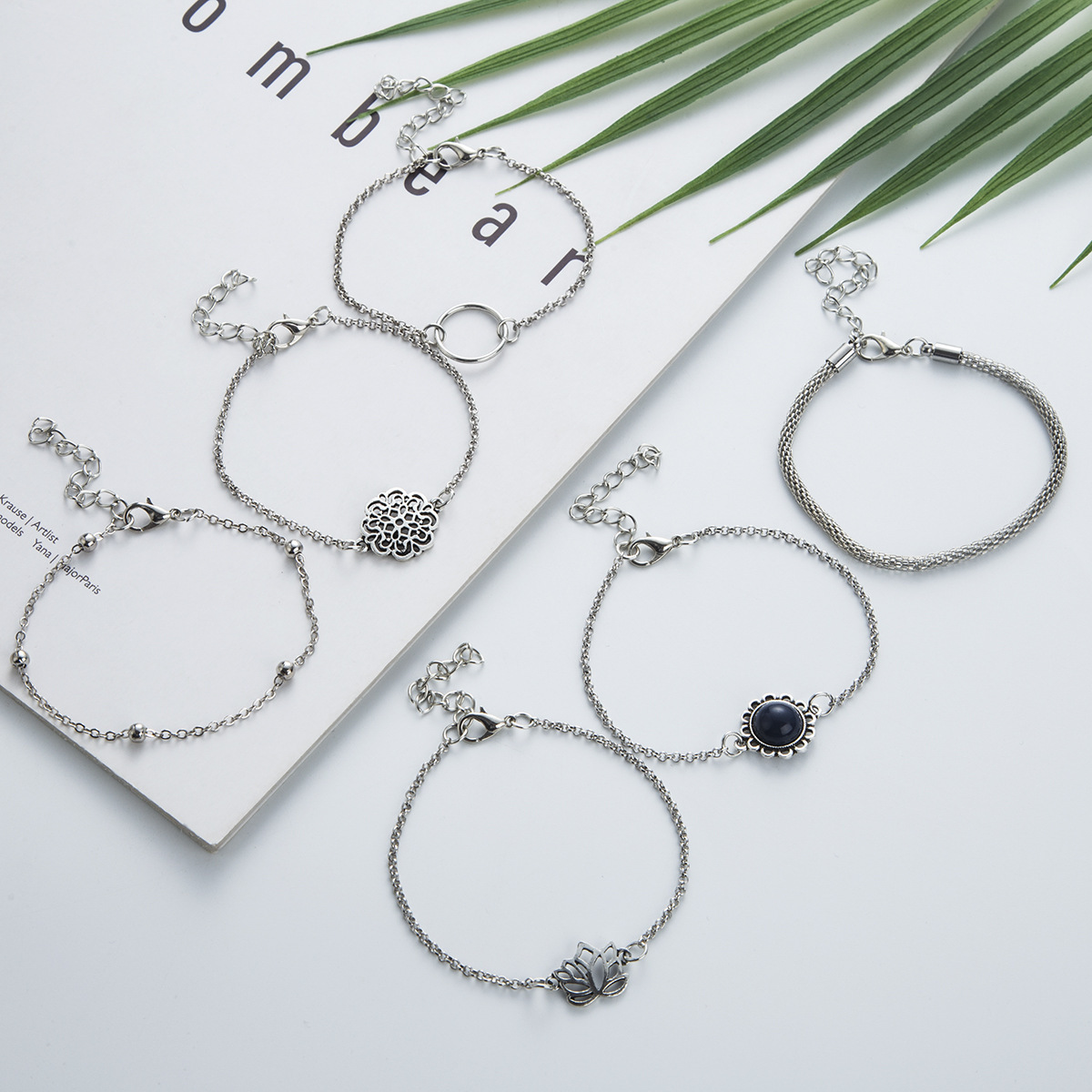 Silver Color Alloy Hollow Design Bracelets