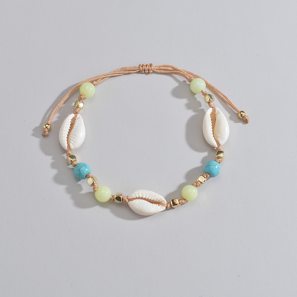 Raw White Shell Plastic Detail Anklet