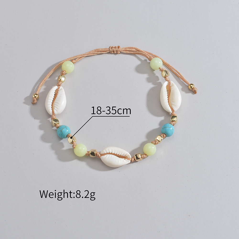 Raw White Shell Plastic Detail Anklet