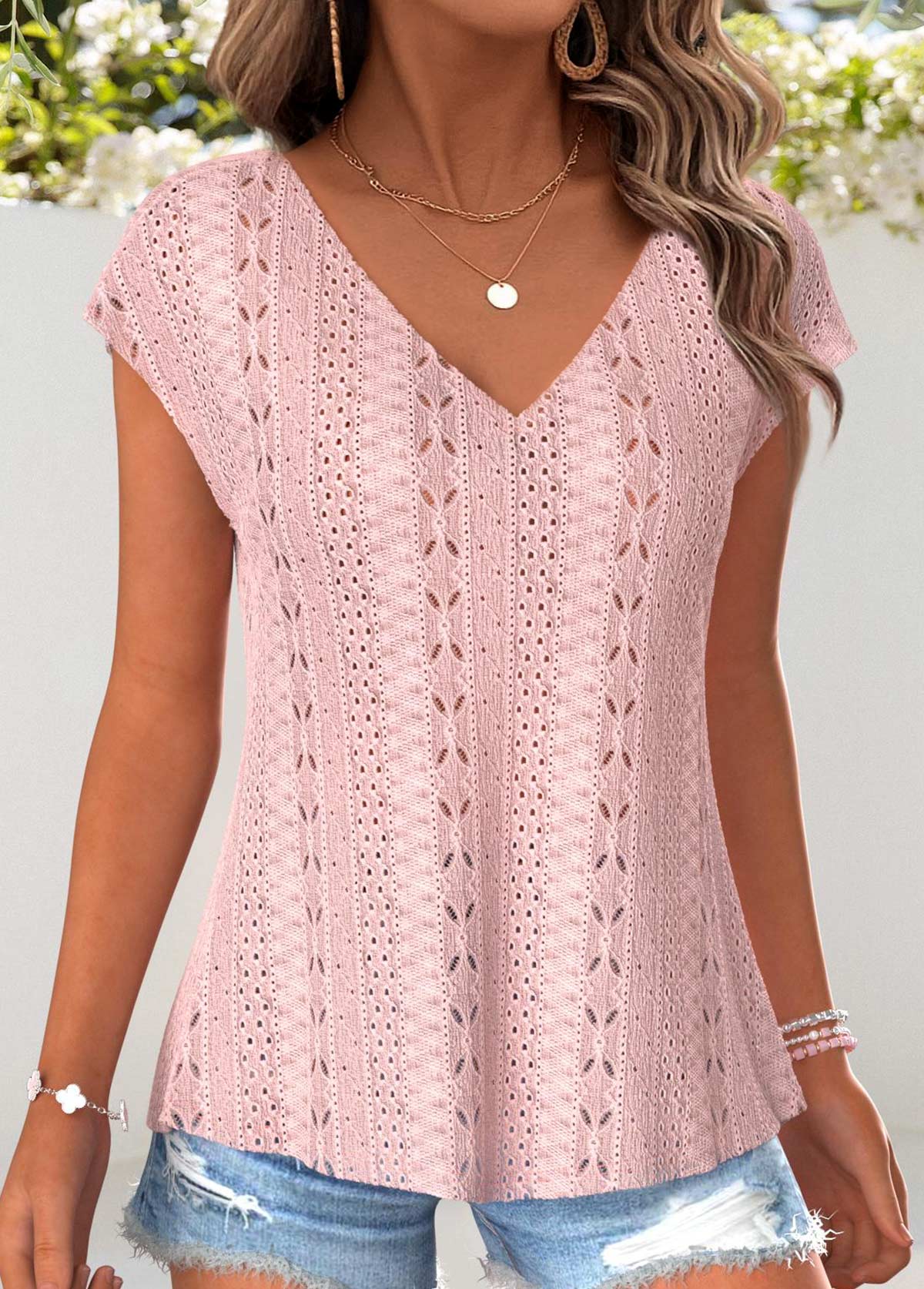 Tummy Coverage Light Pink Short Sleeve T Shirt