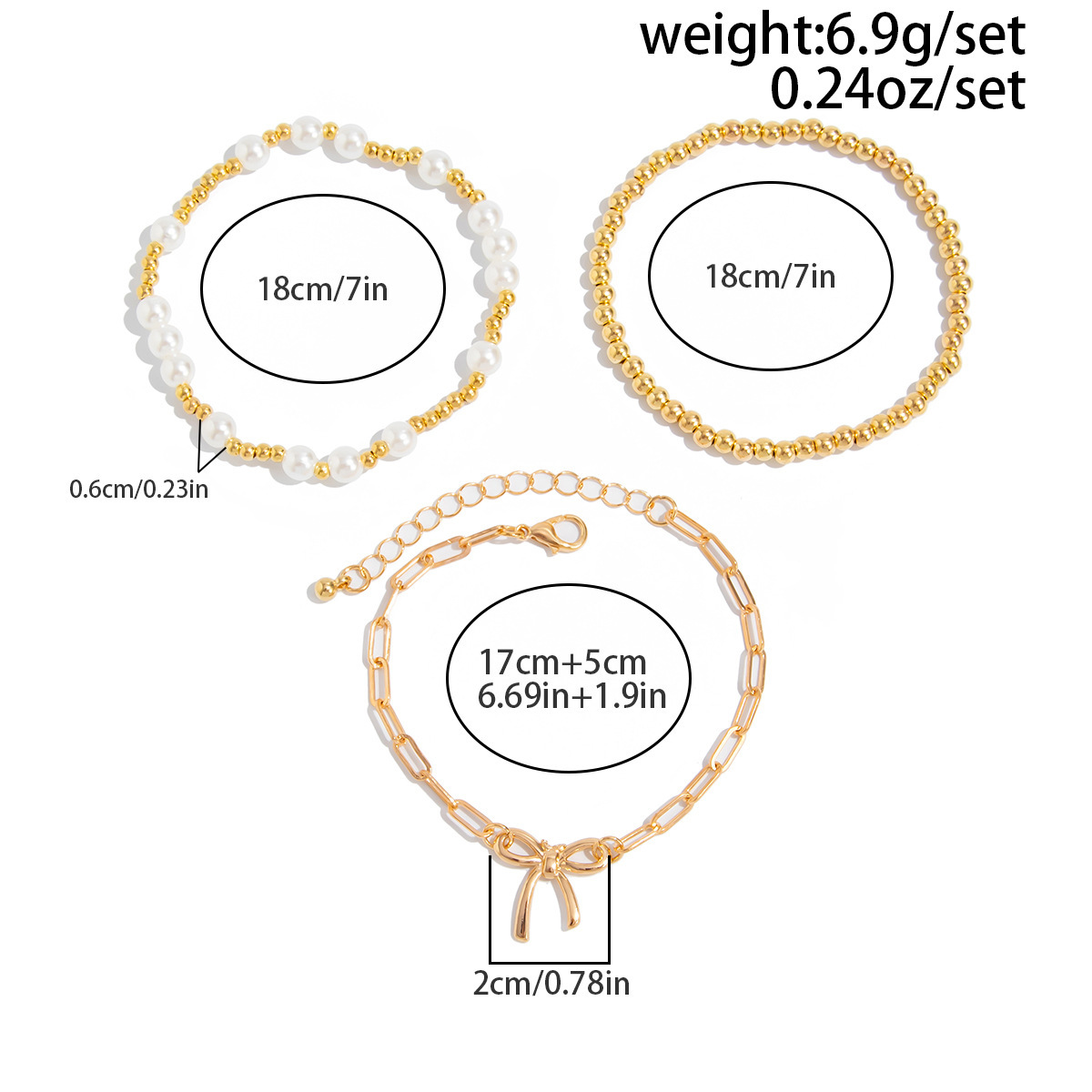 Golden Color Bow Alloy Detail Bracelets