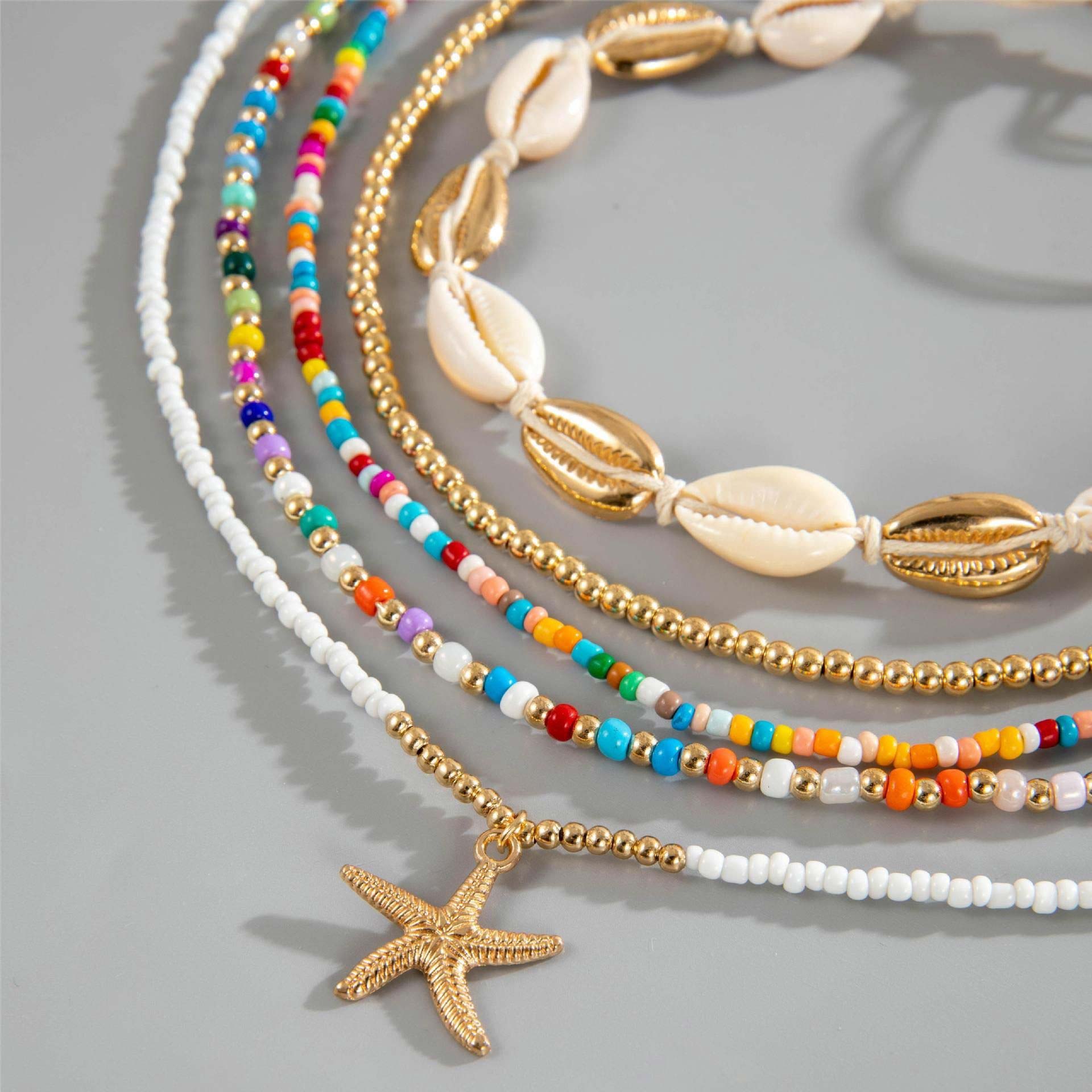 Multi Color Shell Seed Beads Necklaces