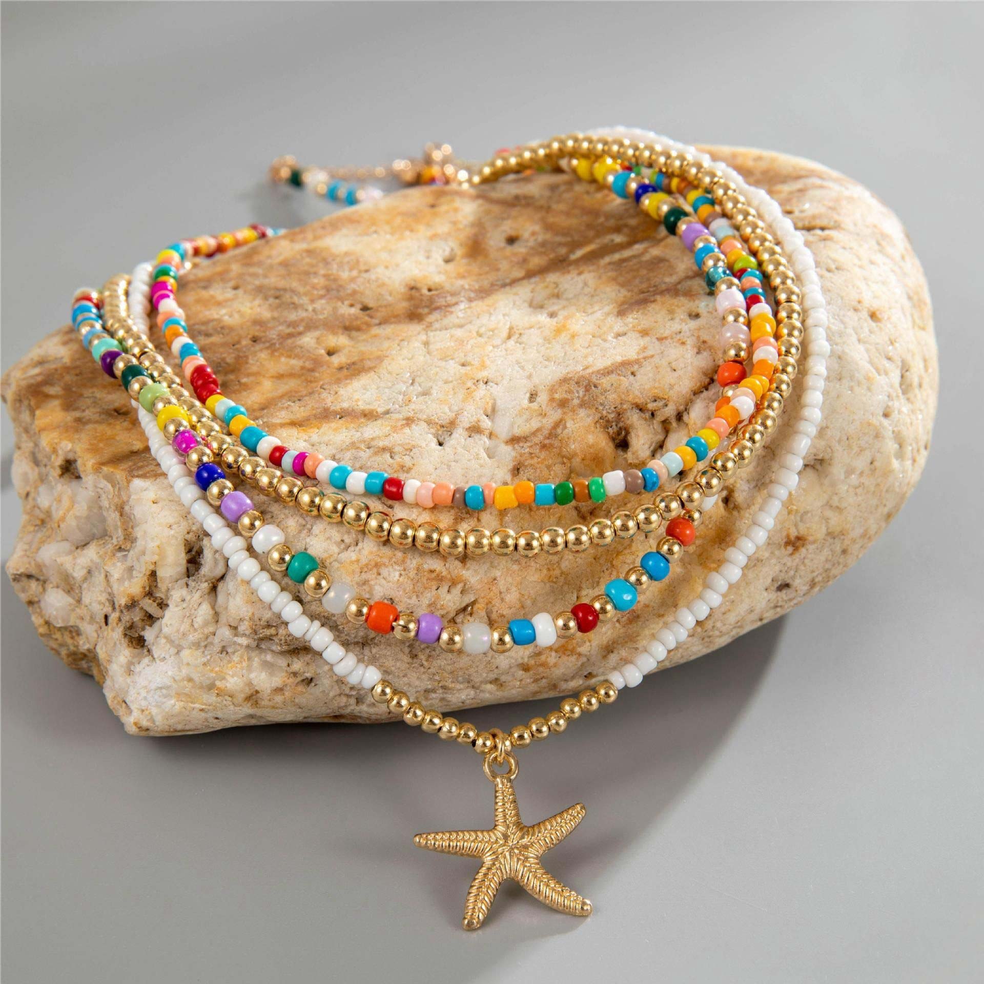 Multi Color Shell Seed Beads Necklaces