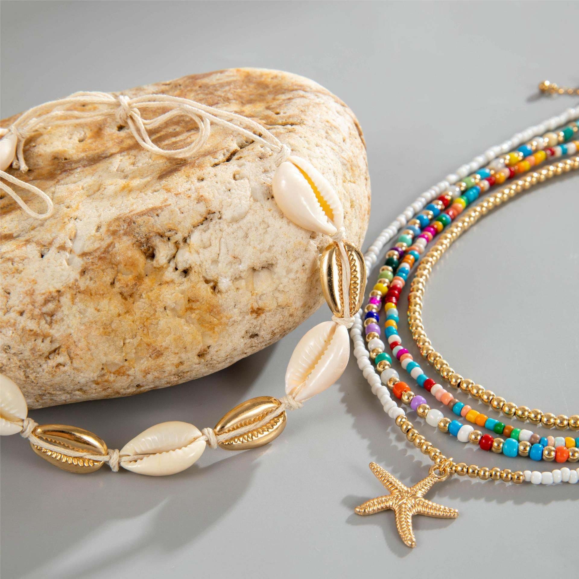 Multi Color Shell Seed Beads Necklaces