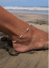 Mint Green Beaded Turquoise Alloy Anklet