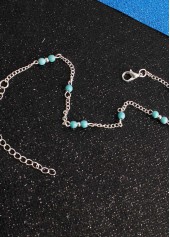 Mint Green Beaded Turquoise Alloy Anklet