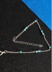 Mint Green Beaded Turquoise Alloy Anklet